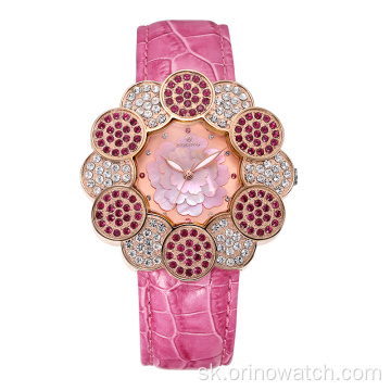 Vintage štýl kvetina dámske kremeň hodinky